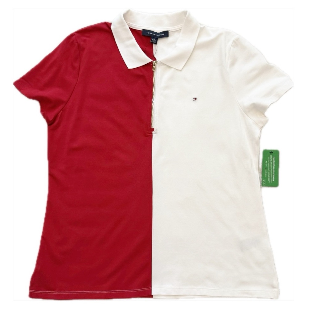 Tommy Hilfiger Red and White Heritage Polo
